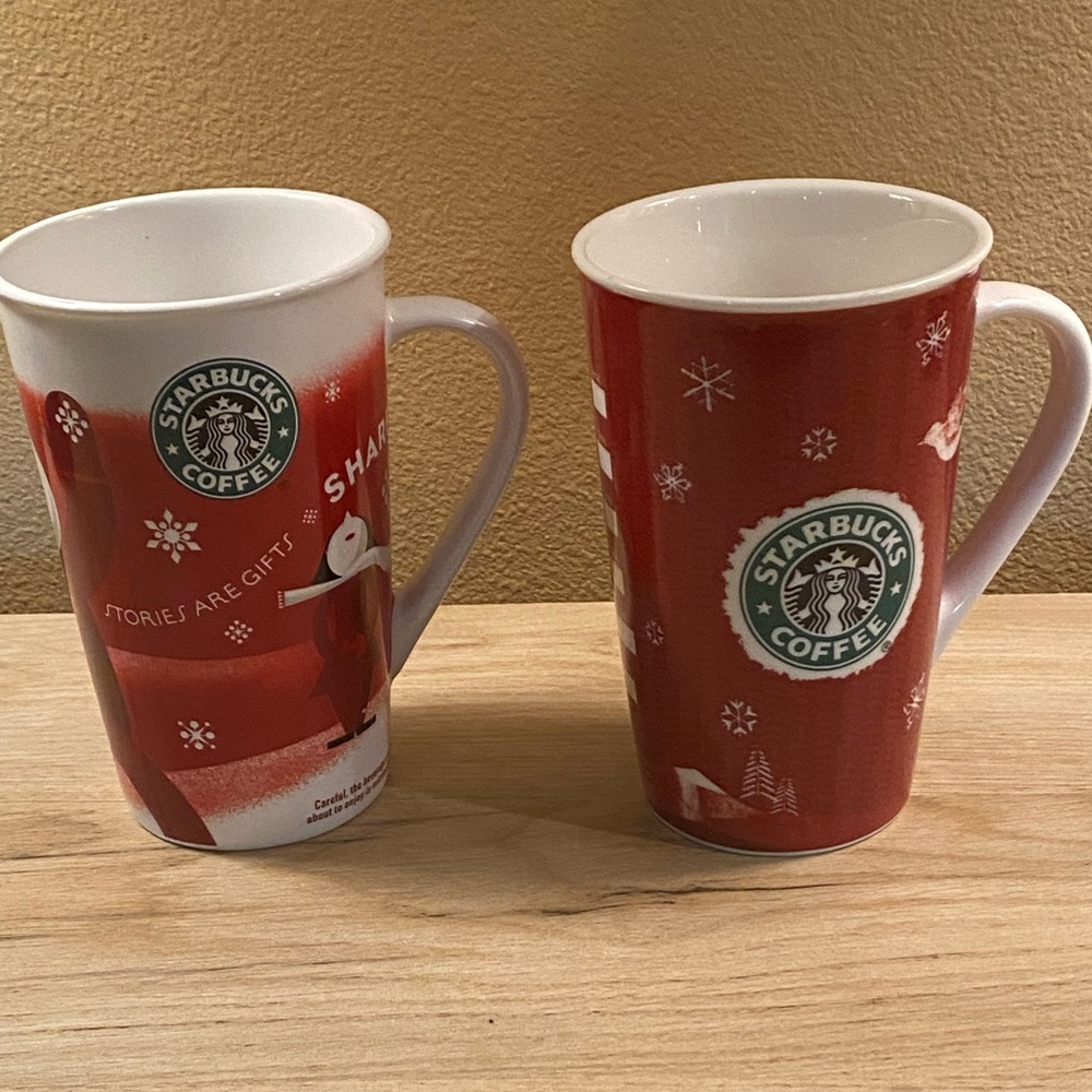 STARBUCKS HOLIDAY Christmas cups mugs 2 for 1, no chips or cracks